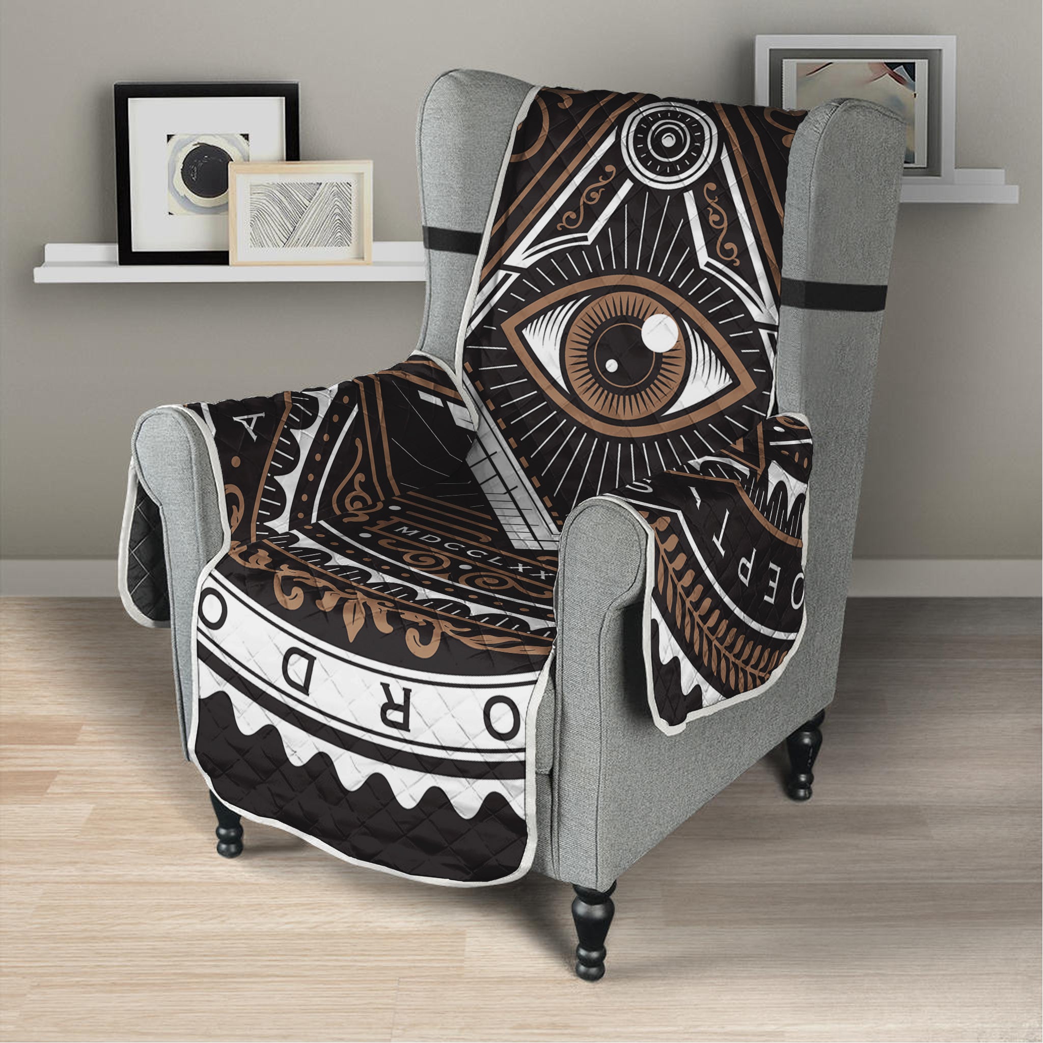 All Seeing Eye Symbol Print Armchair Protector