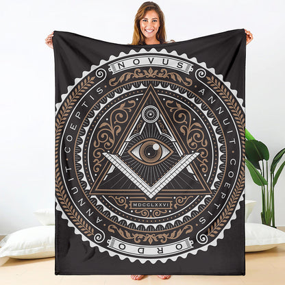 All Seeing Eye Symbol Print Blanket
