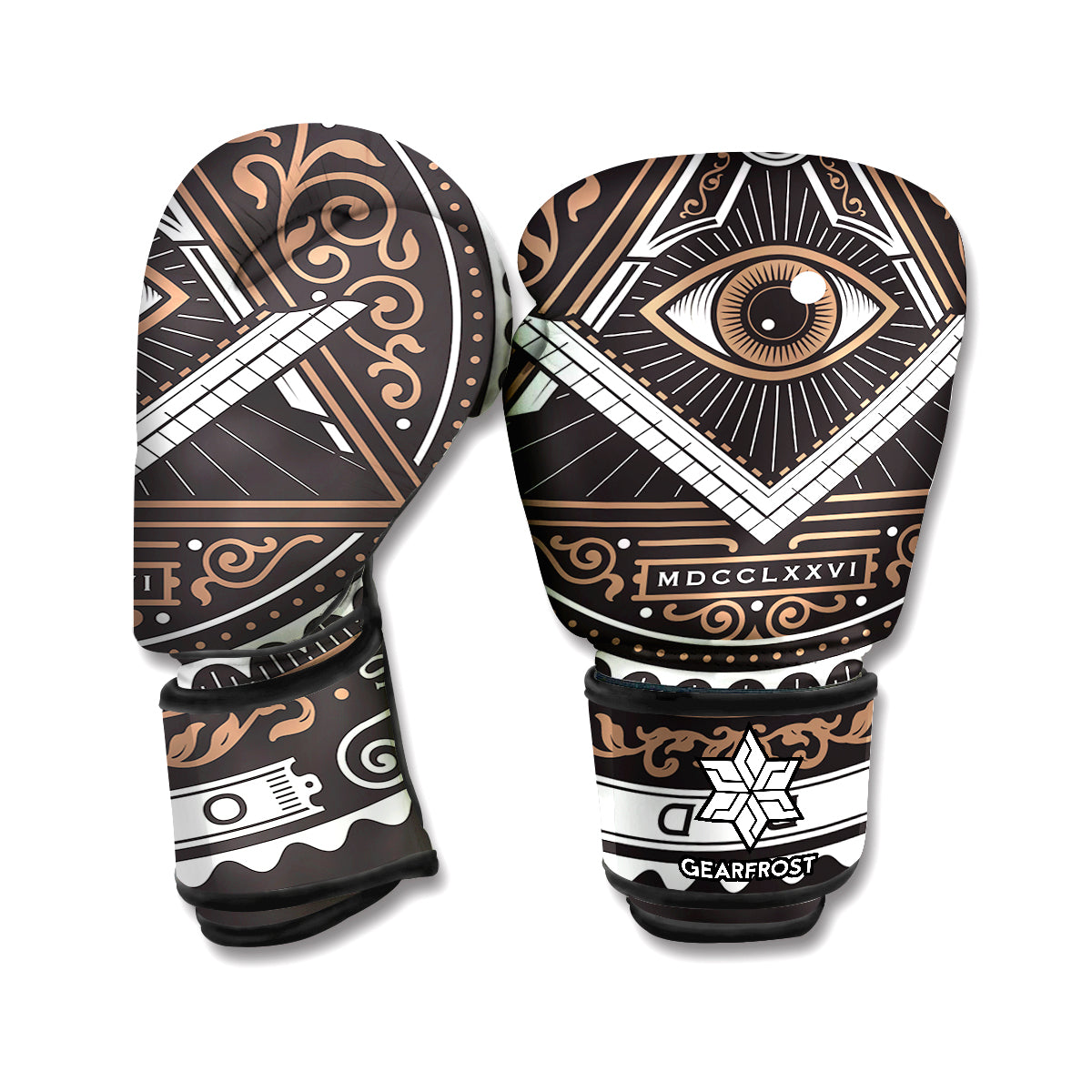 All Seeing Eye Symbol Print Boxing Gloves