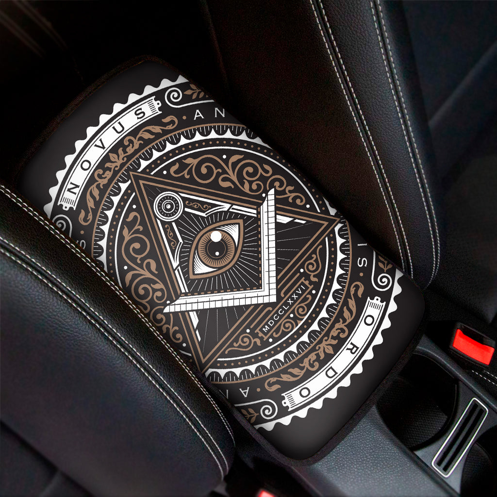 All Seeing Eye Symbol Print Car Center Console Cover