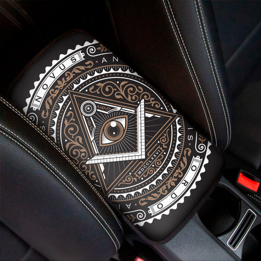 All Seeing Eye Symbol Print Car Center Console Cover