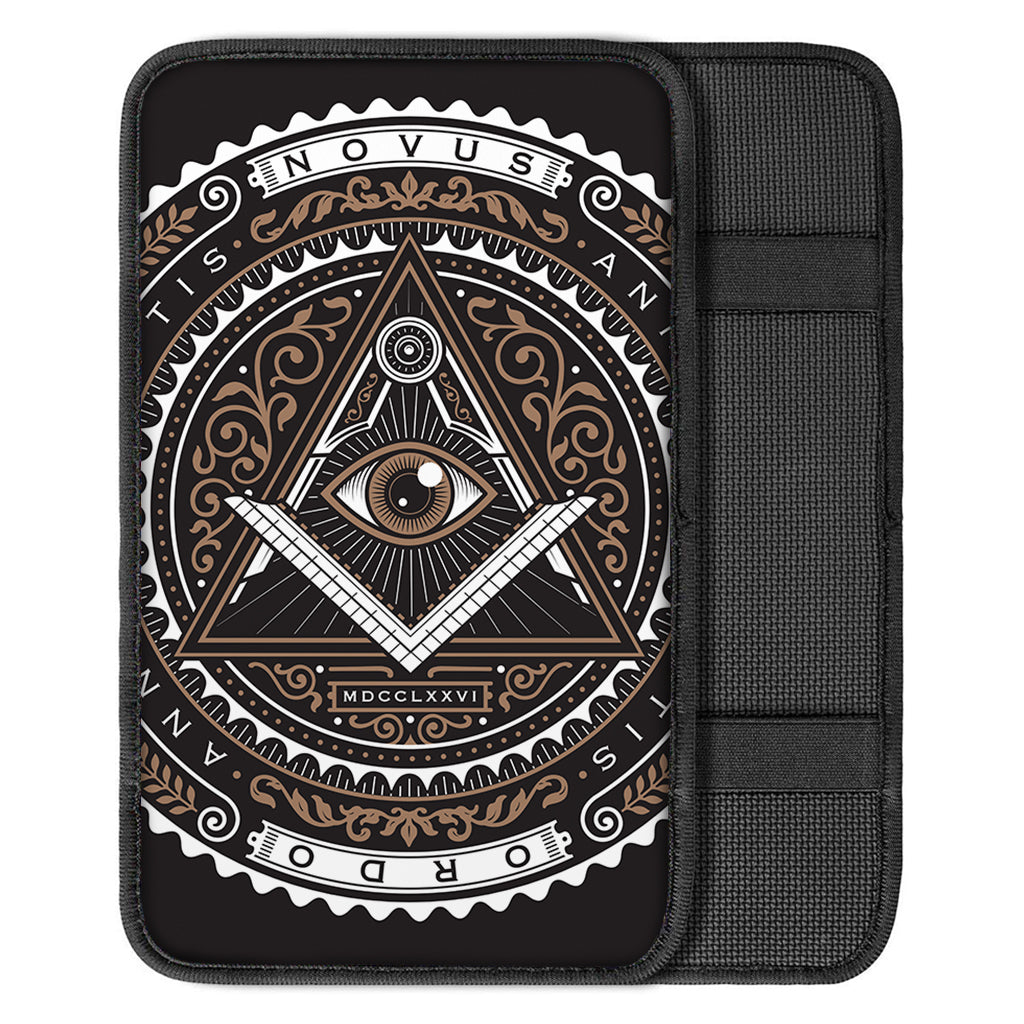 All Seeing Eye Symbol Print Car Center Console Cover