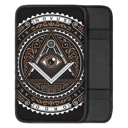 All Seeing Eye Symbol Print Car Center Console Cover