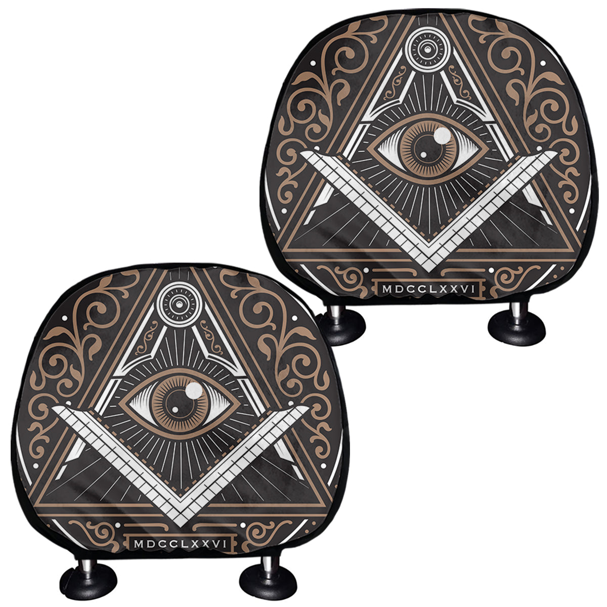 All Seeing Eye Symbol Print Car Headrest Covers