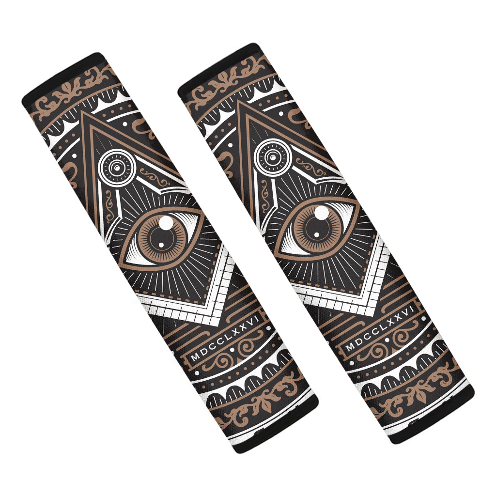 All Seeing Eye Symbol Print Car Seat Belt Covers