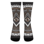 All Seeing Eye Symbol Print Crew Socks