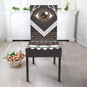 All Seeing Eye Symbol Print Dining Chair Slipcover