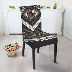 All Seeing Eye Symbol Print Dining Chair Slipcover