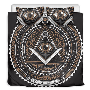 All Seeing Eye Symbol Print Duvet Cover Bedding Set