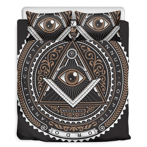 All Seeing Eye Symbol Print Duvet Cover Bedding Set