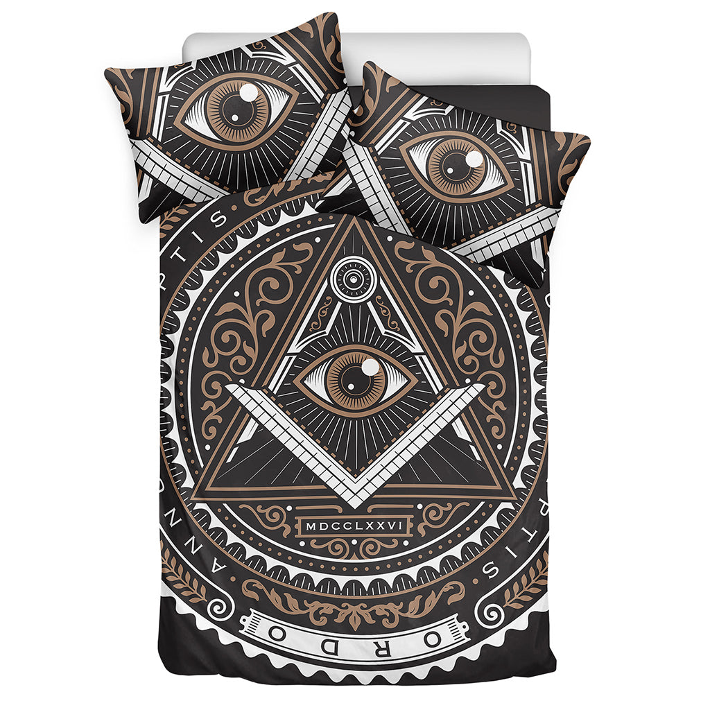 All Seeing Eye Symbol Print Duvet Cover Bedding Set