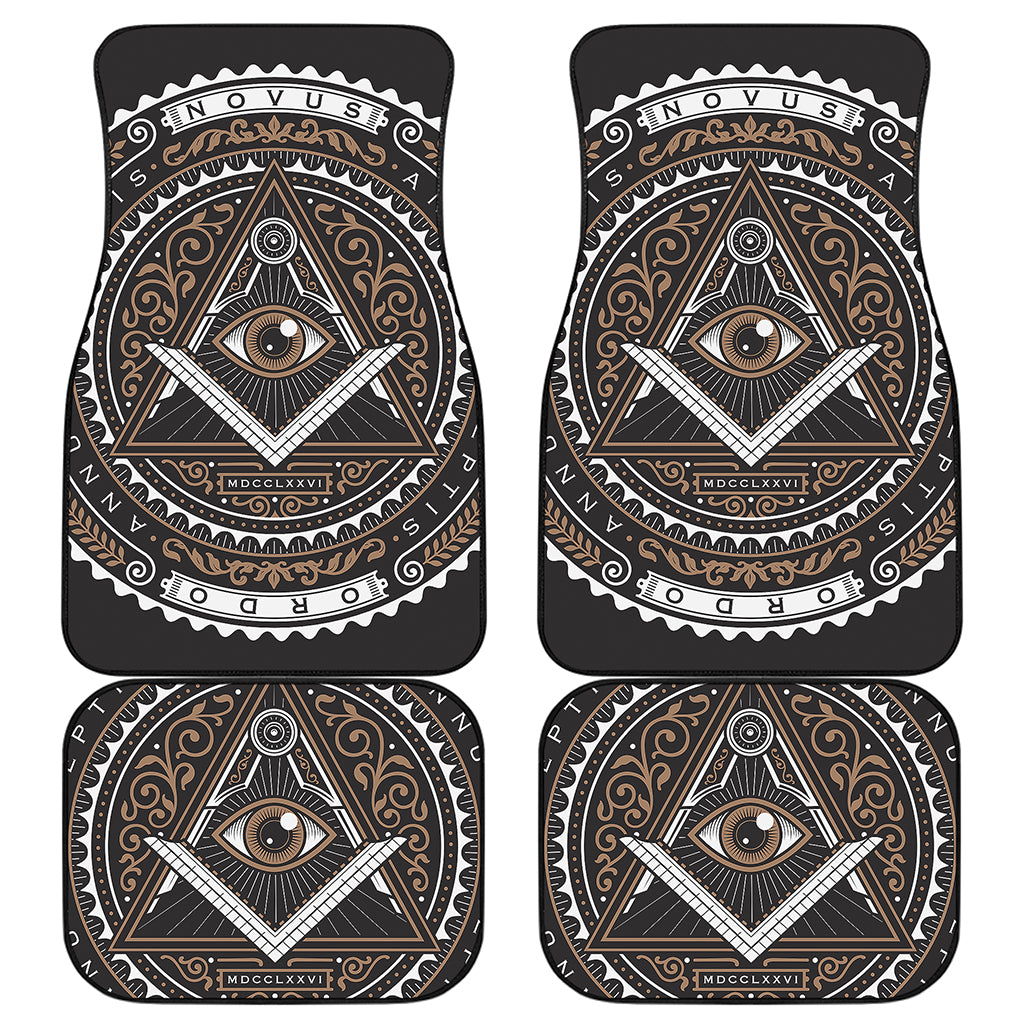 All Seeing Eye Symbol Print Front and Back Car Floor Mats