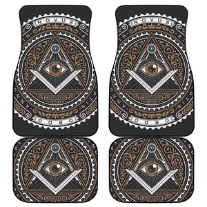 All Seeing Eye Symbol Print Front and Back Car Floor Mats