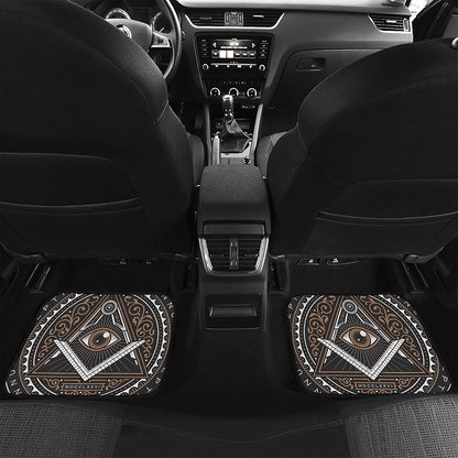 All Seeing Eye Symbol Print Front and Back Car Floor Mats