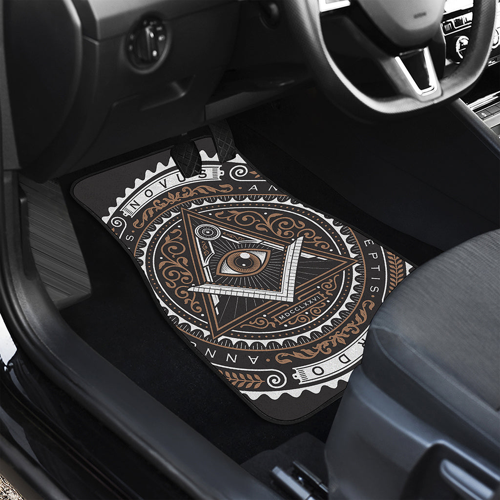 All Seeing Eye Symbol Print Front and Back Car Floor Mats