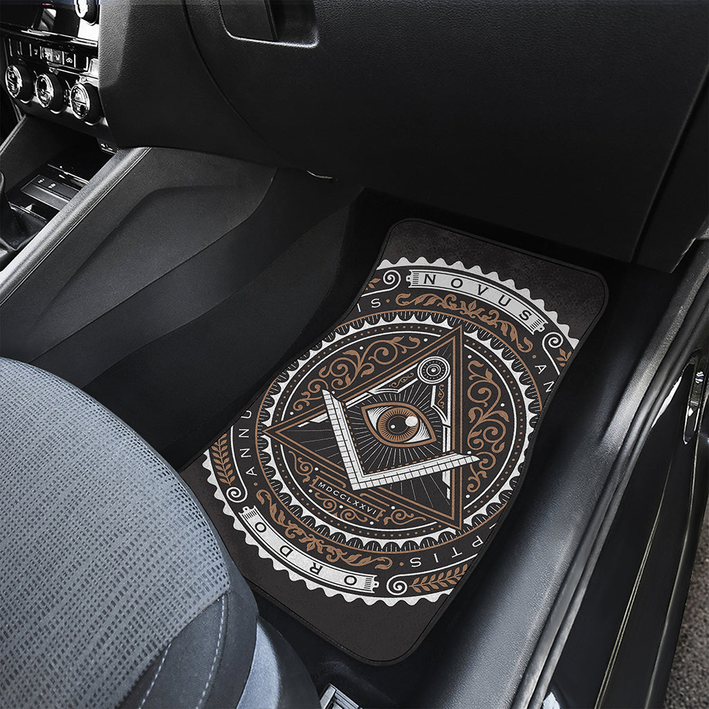 All Seeing Eye Symbol Print Front and Back Car Floor Mats