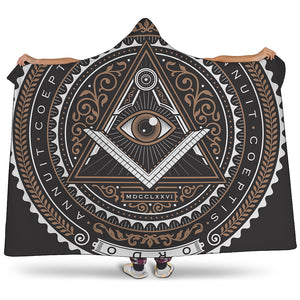 All Seeing Eye Symbol Print Hooded Blanket