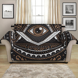 All Seeing Eye Symbol Print Loveseat Protector