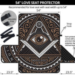 All Seeing Eye Symbol Print Loveseat Protector