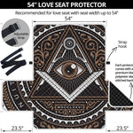 All Seeing Eye Symbol Print Loveseat Protector