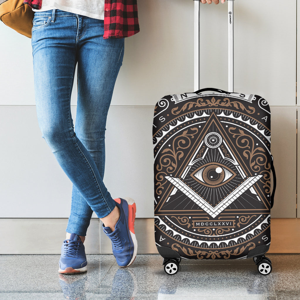 All Seeing Eye Symbol Print Luggage Cover