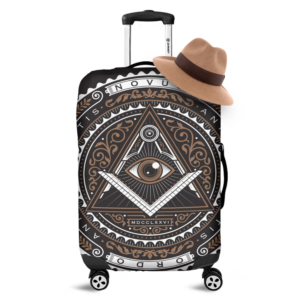 All Seeing Eye Symbol Print Luggage Cover