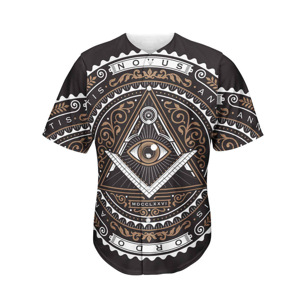 All Seeing Eye Symbol Print Men's Baseball Jersey