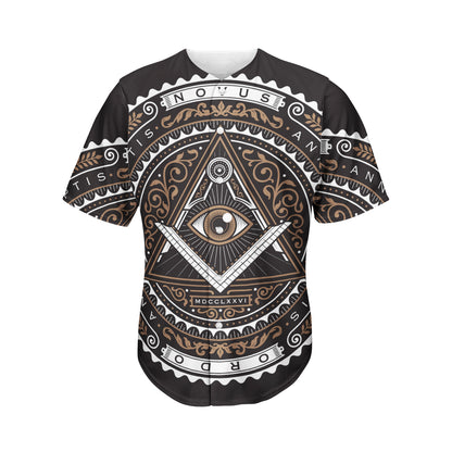 All Seeing Eye Symbol Print Men's Baseball Jersey
