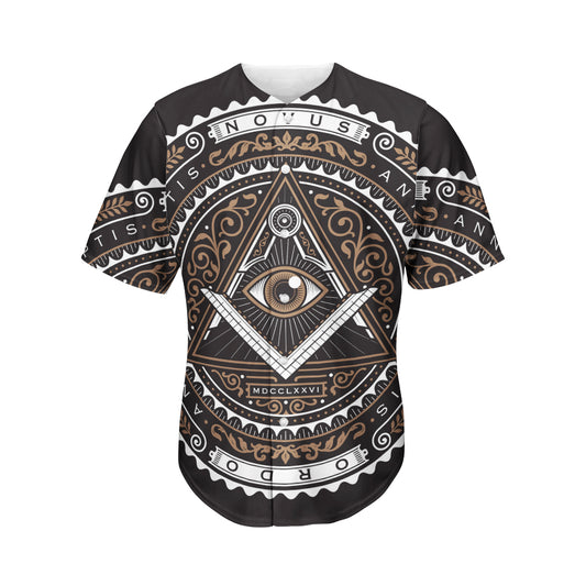 All Seeing Eye Symbol Print Men's Baseball Jersey