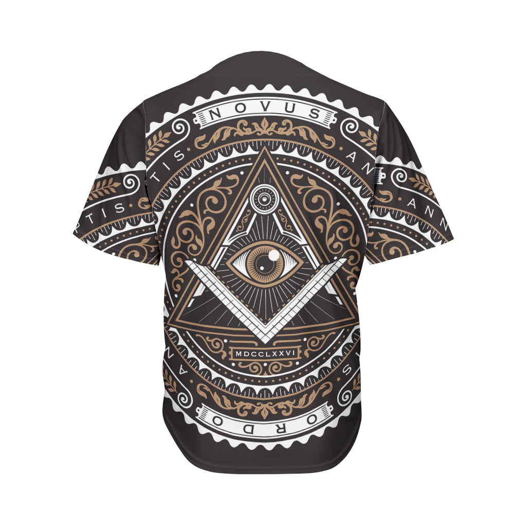 All Seeing Eye Symbol Print Men's Baseball Jersey
