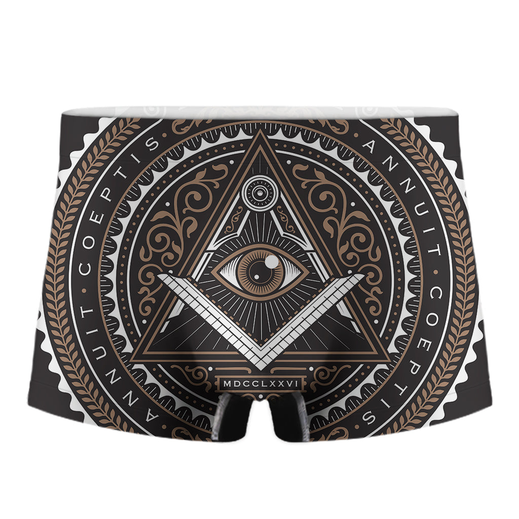 All Seeing Eye Symbol Print Men's Boxer Briefs