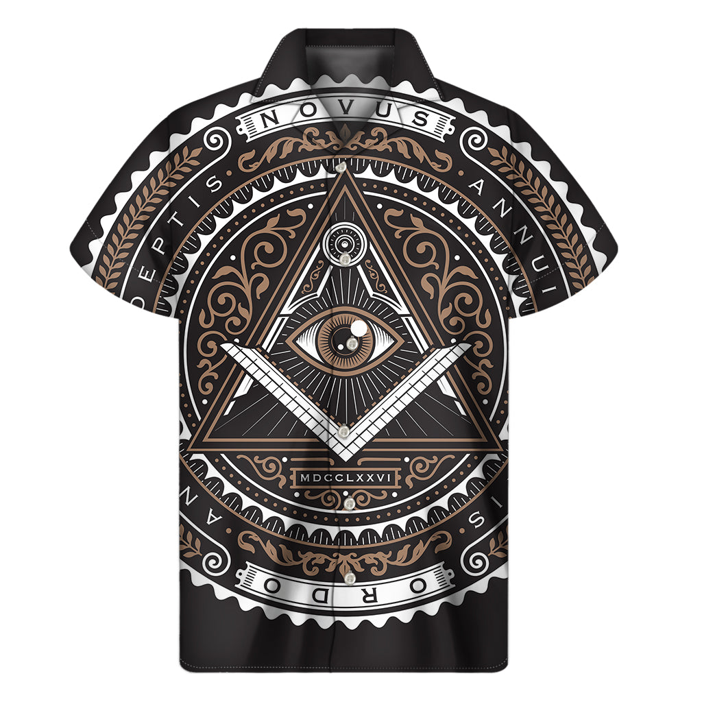 All Seeing Eye Symbol Print Men's Short Sleeve Shirt