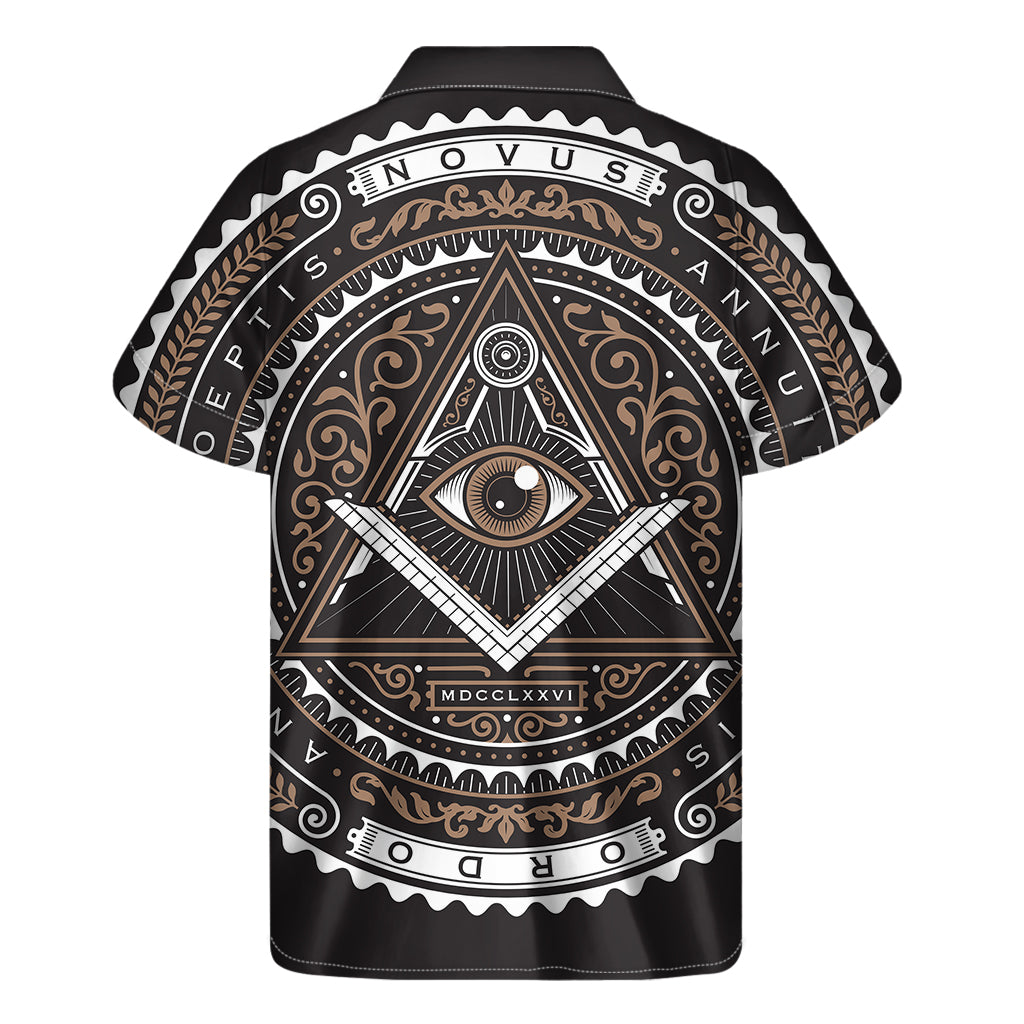 All Seeing Eye Symbol Print Men's Short Sleeve Shirt