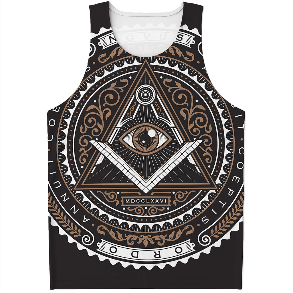 All Seeing Eye Symbol Print Men's Tank Top