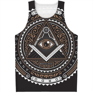 All Seeing Eye Symbol Print Men's Tank Top