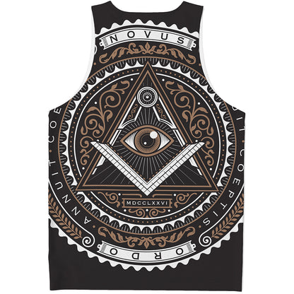 All Seeing Eye Symbol Print Men's Tank Top