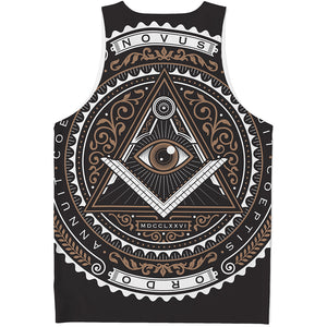 All Seeing Eye Symbol Print Men's Tank Top