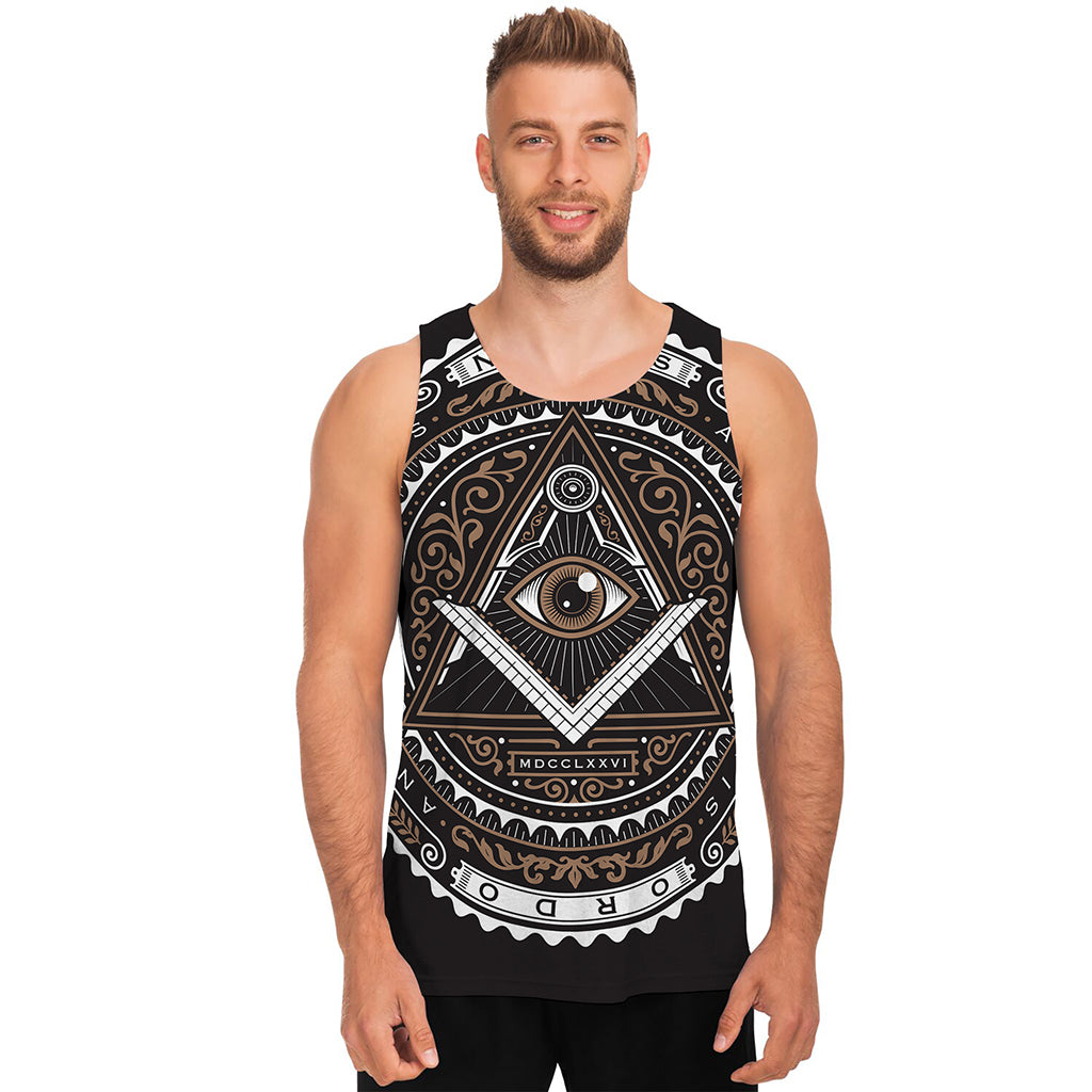 All Seeing Eye Symbol Print Men's Tank Top