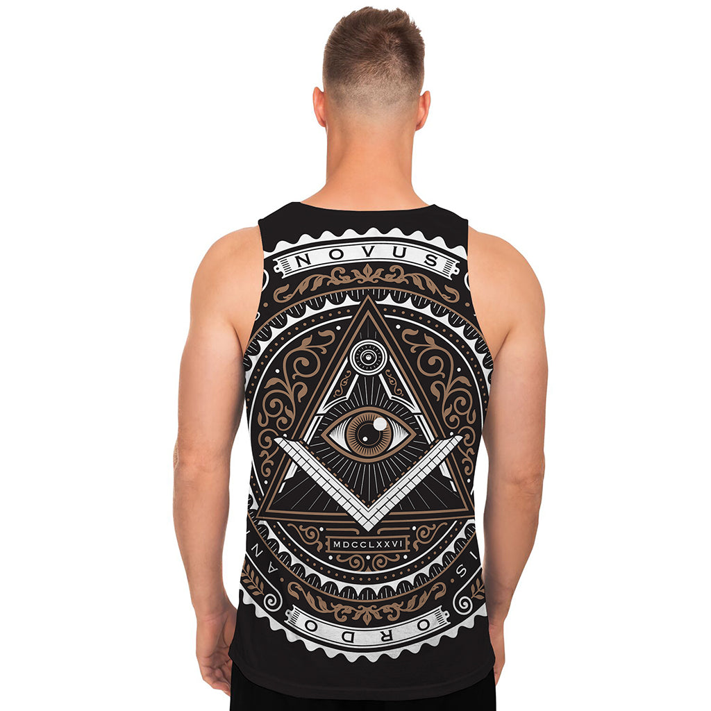 All Seeing Eye Symbol Print Men's Tank Top