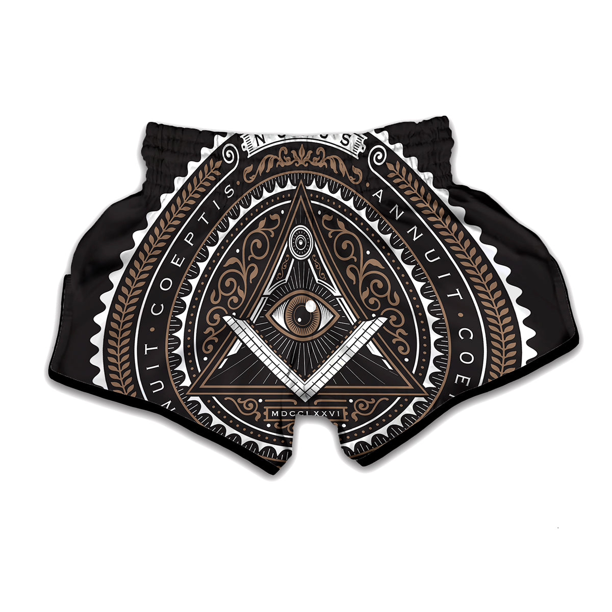 All Seeing Eye Symbol Print Muay Thai Boxing Shorts