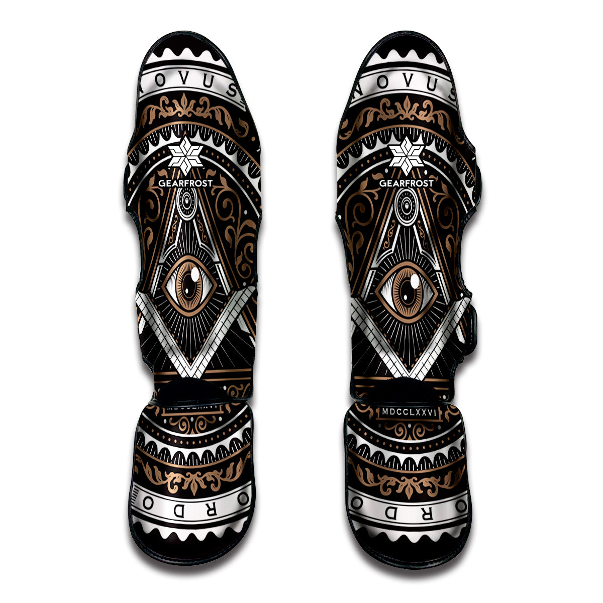 All Seeing Eye Symbol Print Muay Thai Shin Guard
