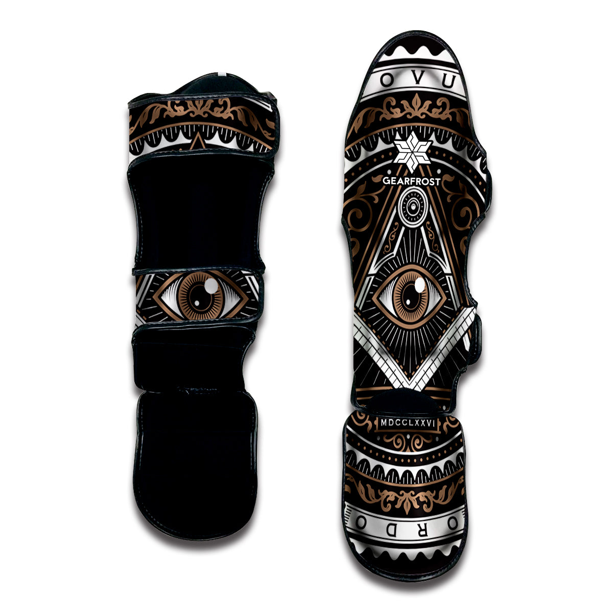 All Seeing Eye Symbol Print Muay Thai Shin Guard