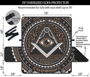 All Seeing Eye Symbol Print Oversized Sofa Protector