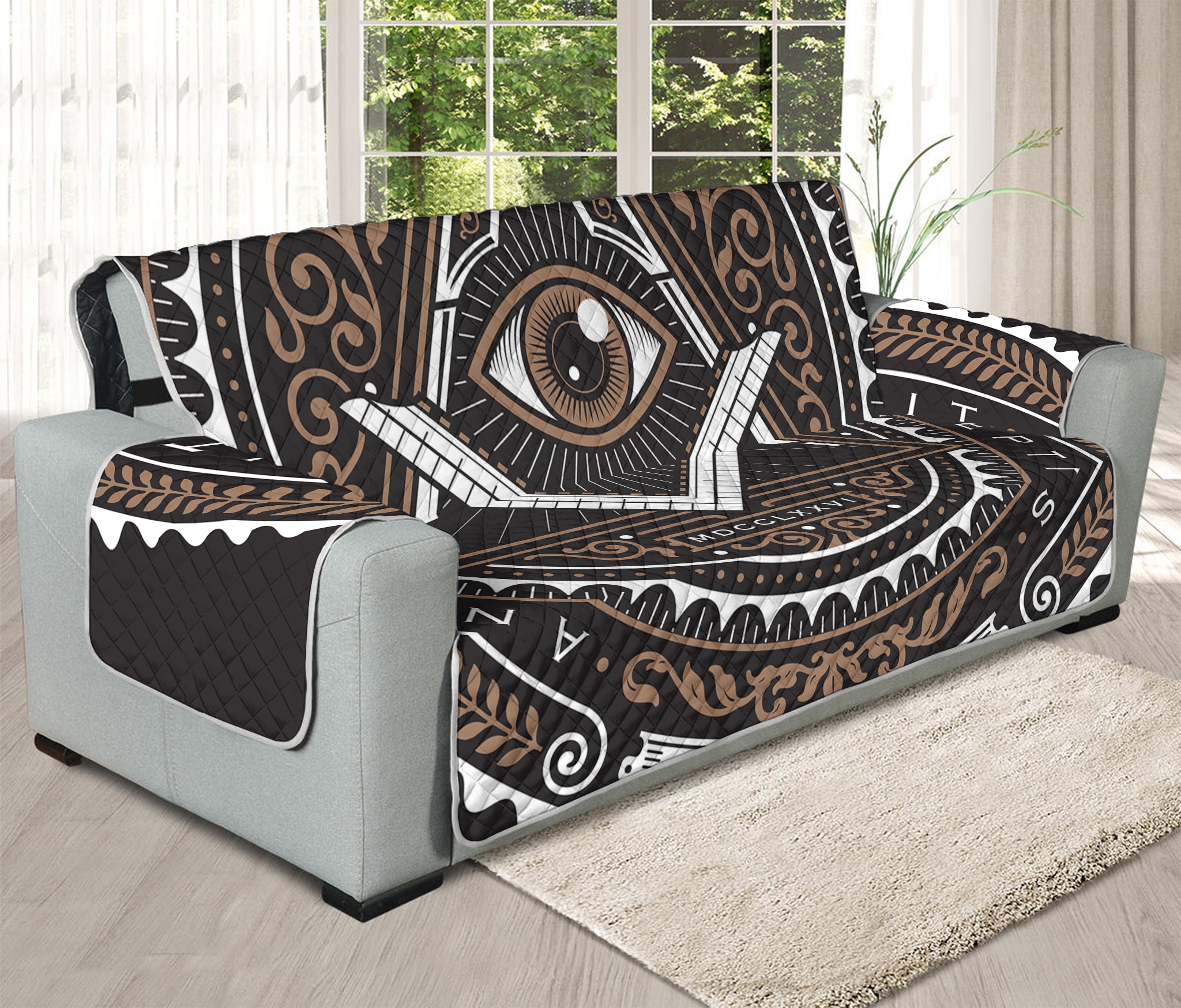 All Seeing Eye Symbol Print Oversized Sofa Protector