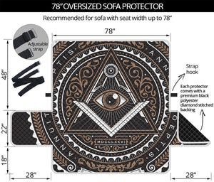 All Seeing Eye Symbol Print Oversized Sofa Protector