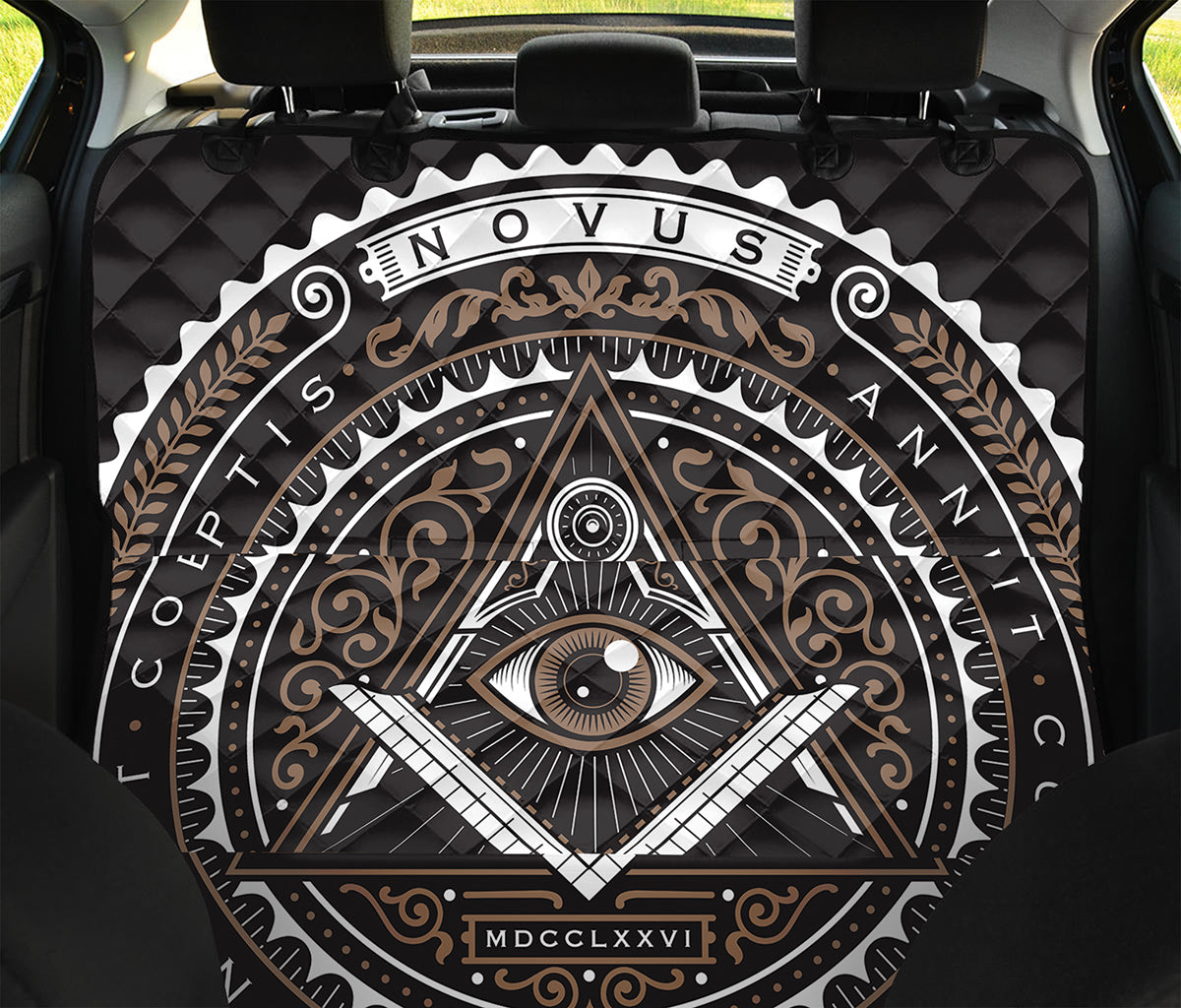 All Seeing Eye Symbol Print Pet Car Back Seat Cover