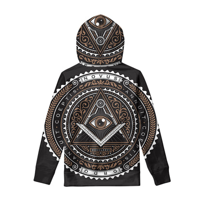 All Seeing Eye Symbol Print Pullover Hoodie