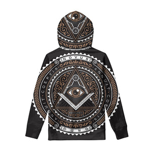 All Seeing Eye Symbol Print Pullover Hoodie