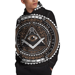 All Seeing Eye Symbol Print Pullover Hoodie