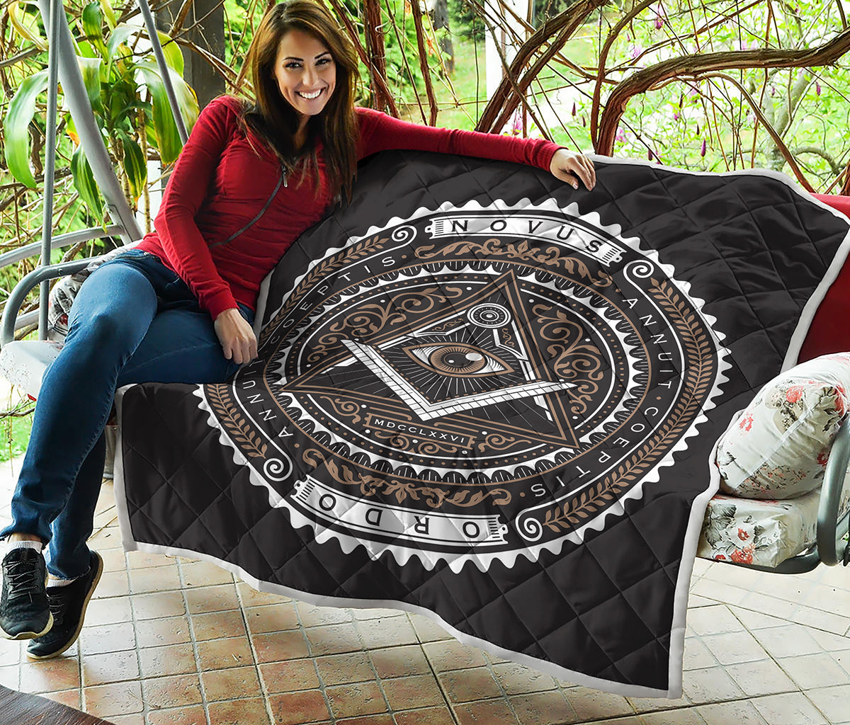 All Seeing Eye Symbol Print Quilt